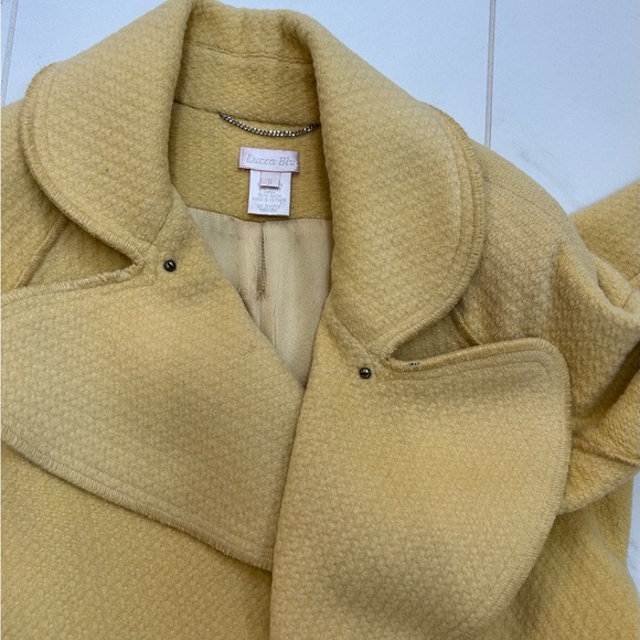 Vintage Wool Lucca Blu Yellow Coat - Picture 11 of 12